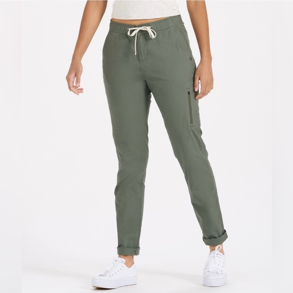 Vuori Women’s Ripstop Organic Cotton Pants S Army Green - Picture 1 of 4